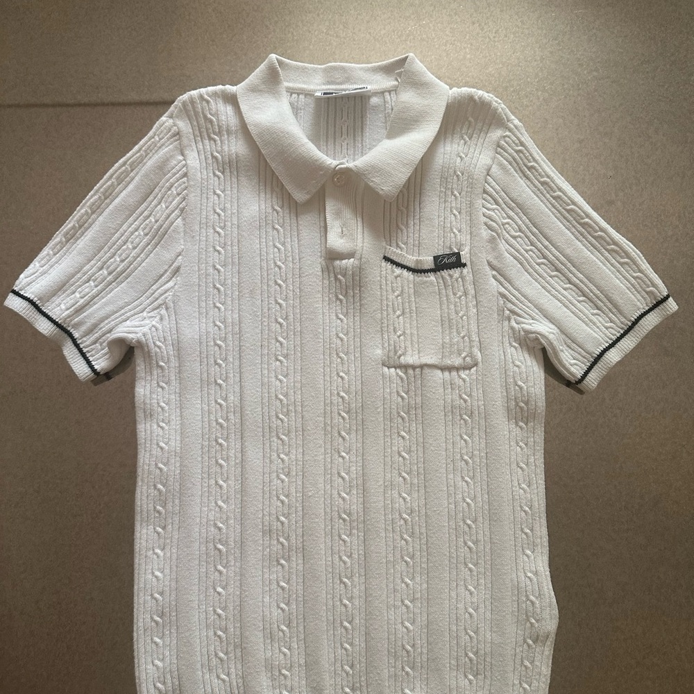 Kith White Polo Shirt with Cable Knit Design